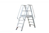 Solide professioneel platform dubbele toegang  2 x 4 treden 1.00m