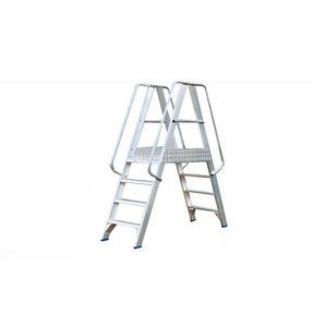 Solide platform dubbele toegang  2 x 4 treden 1,00m