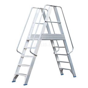 Solide platform dubbele toegang  2 x 5 treden 1,25m