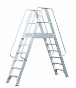 Solide professioneel platform dubbele toegang  2 x 6 treden 1.50m