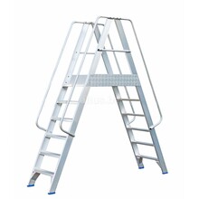 Solide platform dubbele toegang  2 x 6 treden 1.50m