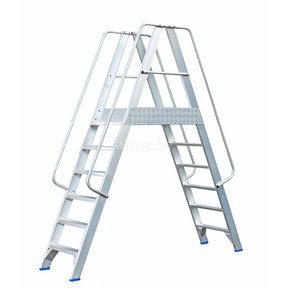 Solide platform dubbele toegang  2 x 6 treden 1.50m