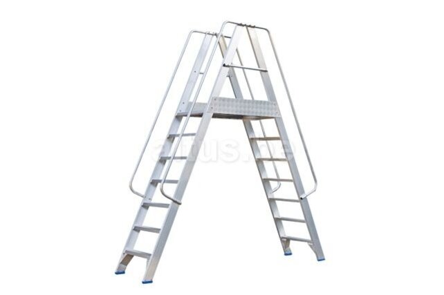 Solide professioneel platform dubbele toegang  2 x 7 treden 1.75m