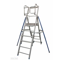 Solide professioneel telescopisch werkplatform 360° leuning 4-6 treden