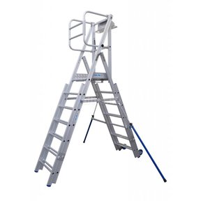 Telescopisch werkplatform 360° leuning 7-10 treden