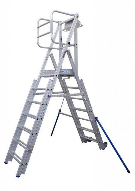 Solide professioneel telescopisch werkplatform 360° leuning 7-10 treden