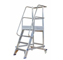 Solide industriële mobiele magazijntrap 4 treden