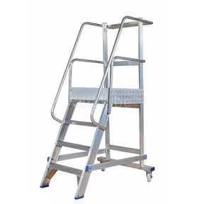 1.00m stahoogte mobiele magazijntrap  4 treden