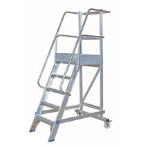 Solide industriële mobiele magazijntrap 5 treden