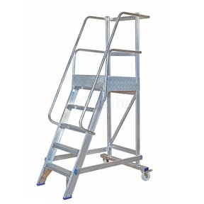 1.25m stahoogte mobiele magazijntrap 5 treden