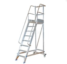 Solide industriële mobiele magazijntrap 8 treden