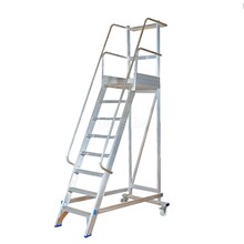 2.00m staghoogte mobiele magazijntrap  8 treden