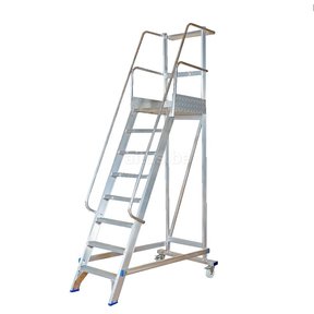 2.00m staghoogte mobiele magazijntrap  8 treden