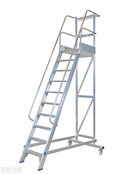 Solide industriële mobiele magazijntrap 10 treden