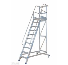 Solide industriële mobiele magazijntrap 10 treden