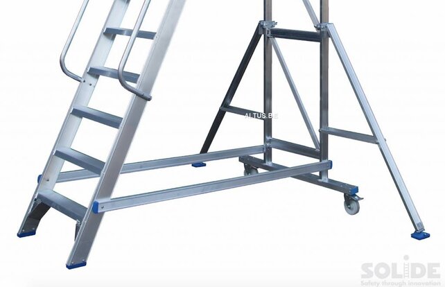 Solide industriële mobiele magazijntrap 10 treden