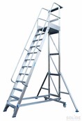 Solide industriële mobiele magazijntrap 12 treden