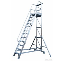 Solide industriële mobiele magazijntrap 12 treden