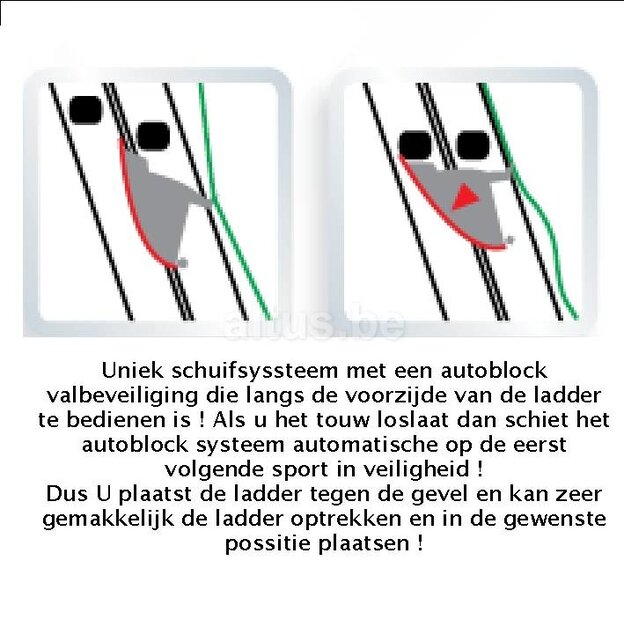 Tubesca 2-delige ladder 2x18 met touw