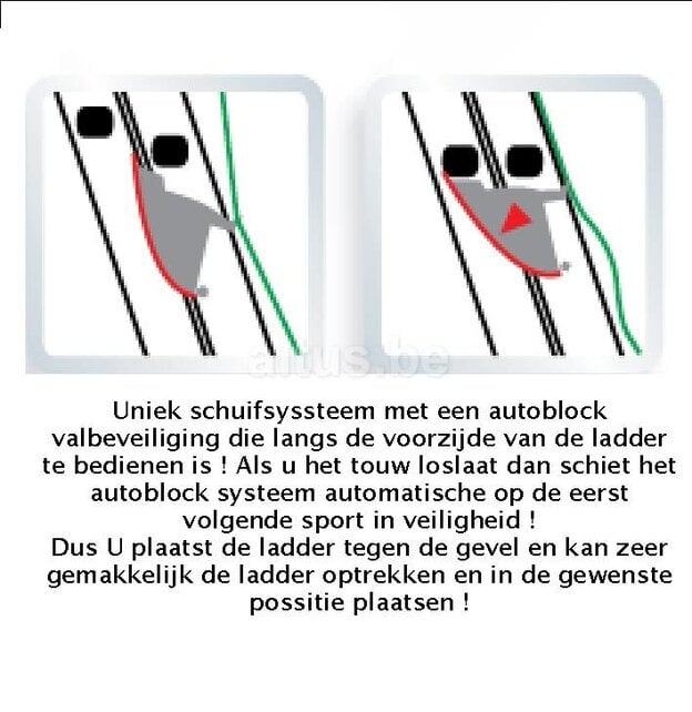 Tubesca 2-delige ladder 2x20 met touw