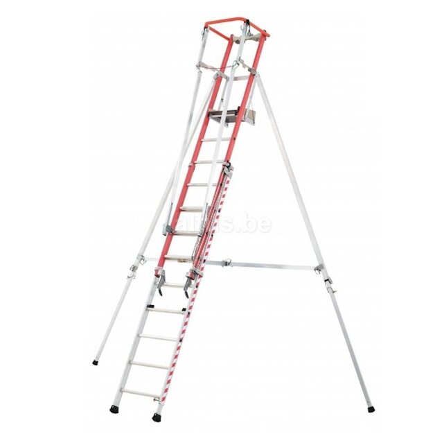 Tubesca platformladder vrijstaand mixte ALU/Glasvezel
