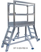 Solide  professioneel mobiel werkplatform  2 x 3 treden 0,75m