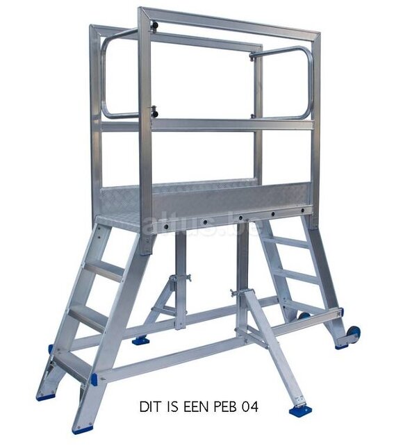 Solide  professioneel mobiel werkplatform  2 x 4 treden 1,00m