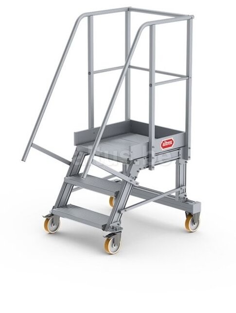 Bordestrap onder hoek 45° met 4 wielen - tredebreedte 60 cm 2 treden + bordes
