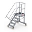 Altrex Bordestraponder hoek 45 graden met 4 wielen - tredebreedte 60 cm 4 treden + bordes