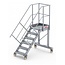 Altrex Bordestraponder hoek 45 graden met 4 wielen - tredebreedte 60 cm 6 treden + bordes