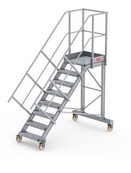 Bordestraponder hoek 45 graden met 4 wielen - tredebreedte 60 cm 7 treden + bordes