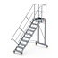 Altrex Bordestraponder hoek 45 graden met 4 wielen - tredebreedte 60 cm 9 treden + bordes