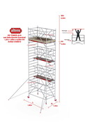 RS TOWER 42-S met Safe-Quick® Guardrail 1,35 x 1,85m x 6,20m VH=8,20m WH