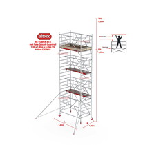 RS TOWER 42-S met Safe-Quick® Guardrail 1,35 x 1,85m x 6,20m VH=8,20m WH