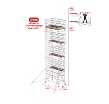 ALTREX RS TOWER 42-S met Safe-Quick® Guardrail 1,35 x 1,85m x 6,20m  VH = 9,20m wh
