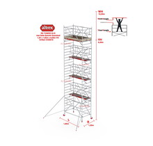 RS TOWER 42-S met Safe-Quick® Guardrail 1,35 x 1,85m x 8,20m VH=10,20M WH