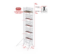RS TOWER 42-S met Safe-Quick® Guardrail 1,35 x 1,85m x 10,20m VH= 12,20m WH