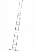 Solide 2-delige professionele schuifladder c2x22RB met stabilisator balk