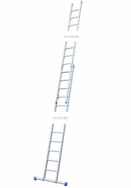 Solide 2-delige professionele schuifladder c2x24RB met stabilisator balk