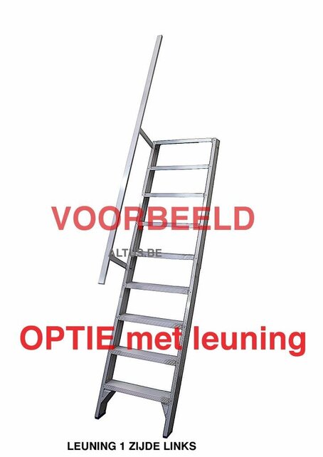 Enkele aluminium leuning voor ET trapladder per trede en per zijde