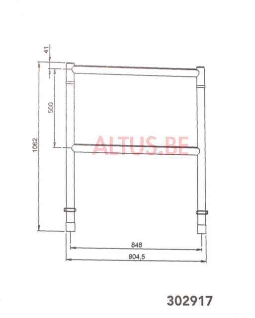 Altrex RS5 tower onderdelen Leuningframe 90-2sp RS5