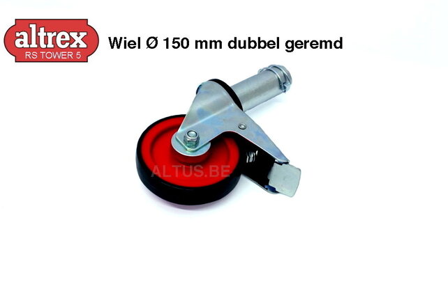 Wiel Ø 150 mm dubbel geremd