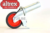 Wiel Ø 125 mm dubbel geremd  per stuk