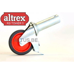 Wiel Ø 125 mm dubbel geremd  per stuk
