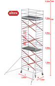 Altrex RS52 fiber-deck1.35 x 2.45 x 7.20m vh* = 9.20m wh