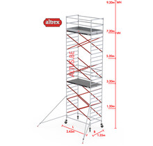 Altrex RS52 fiber-deck1.35 x 2.45 x 7.20m vh* = 9.20m wh
