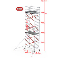 Altrex RS52 fiber-deck1.35 x 2.45 x 7.20m vh* = 9.20m wh