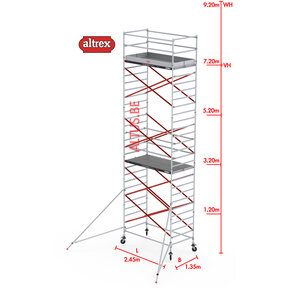 Altrex RS52 fiber-deck1.35 x 2.45 x 7.20m vh* = 9.20m wh