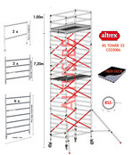 Altrex RS52 fiber-deck1.35 x 2.45 x 7.20m vh* = 9.20m wh