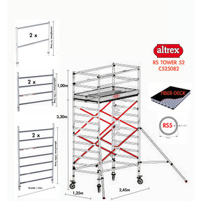 Altrex RS52 Fiber-deck1.35 x 2.45 x 3.20m vh* = 5.20m wh